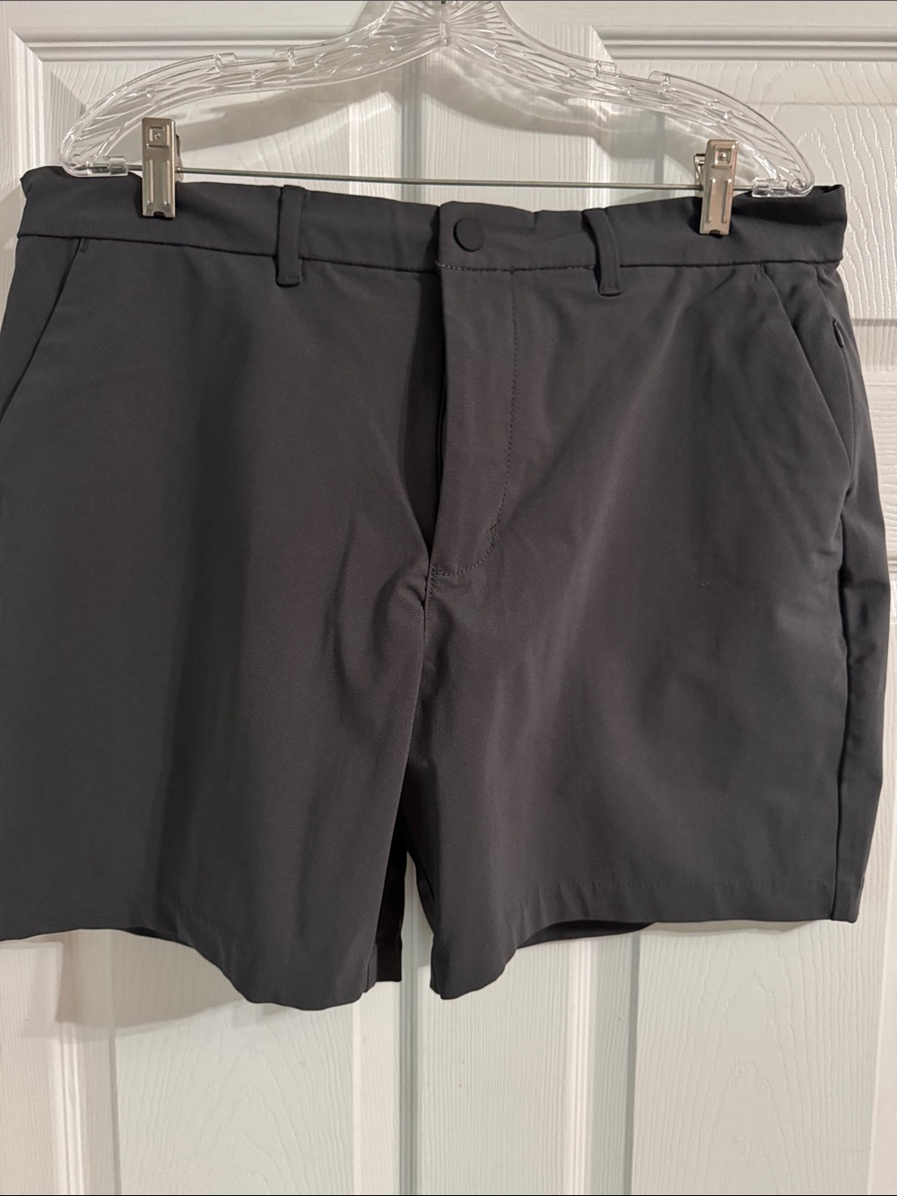 Velocity Men's Dark Gray Flat-Front Performance Shorts